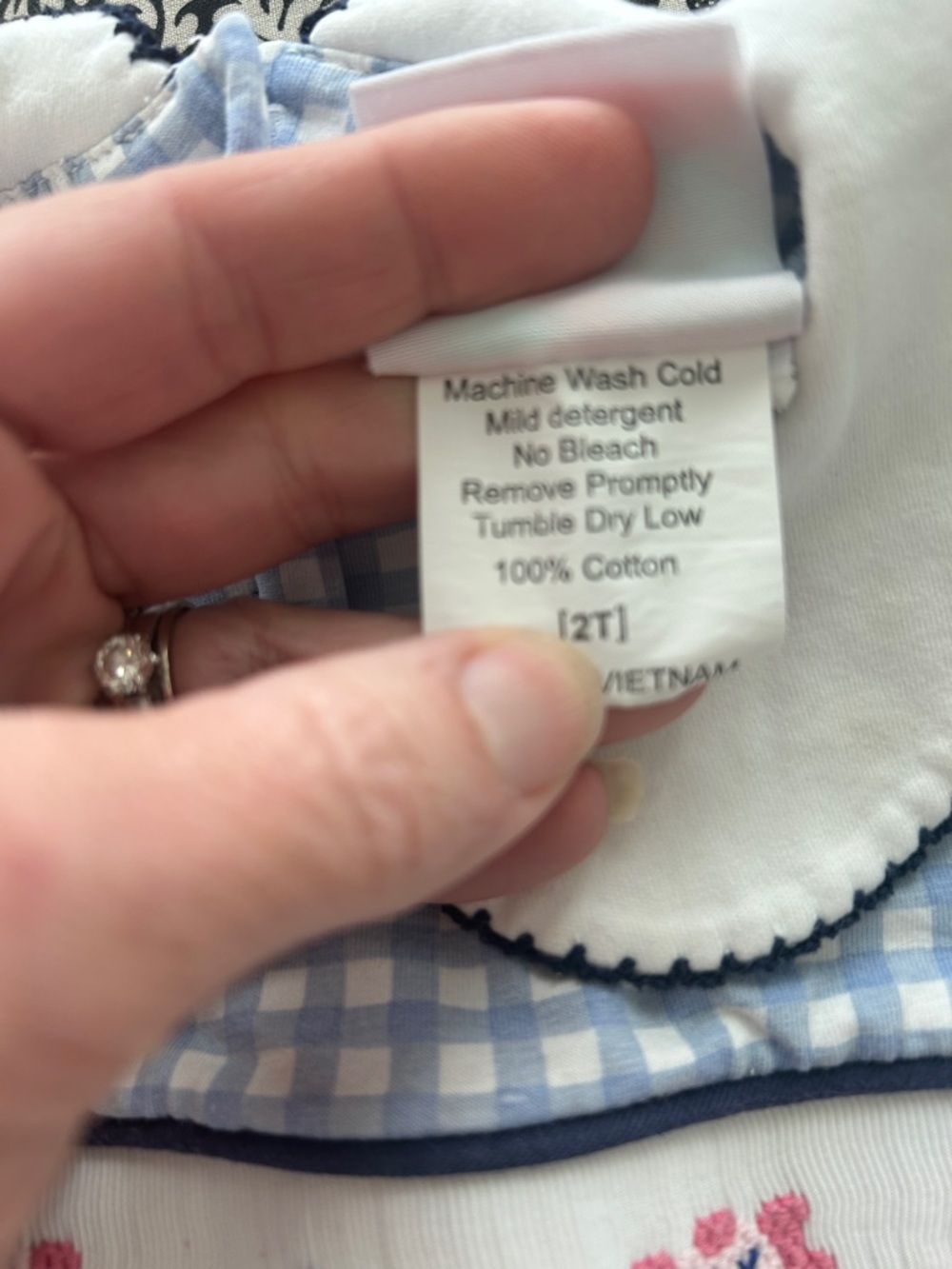 Shrimp and Grits Kids Fu Dog Blue Gingham Bubble Size 2T - Picture 4 of 4